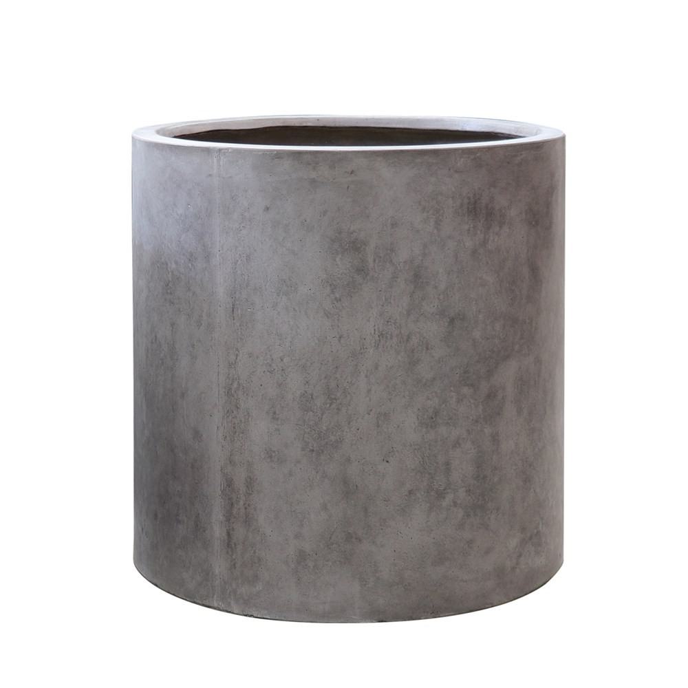 Mikonui Cylinder Planter, Weathered Cement - Large | Gardeners Emporium